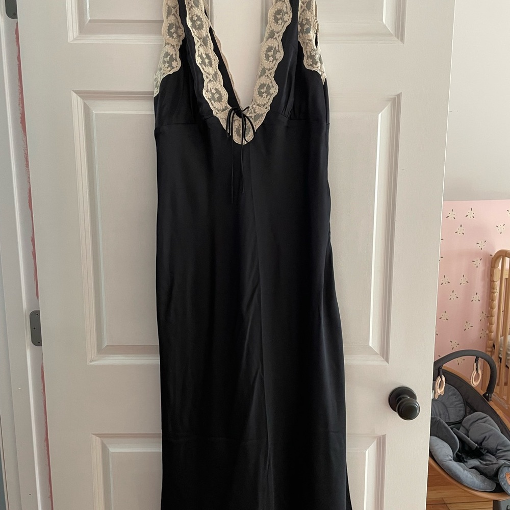 Abercrombie & Fitch Black Dress with Cream Lace